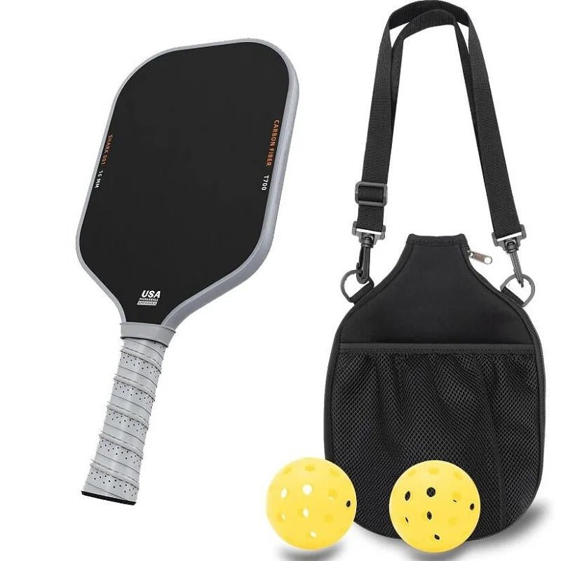 Pickleball Schläger T700 Carbon – 16 mm Premium - Carbonfaser mit Frosted Surface für mehr Spin, Kontrolle & Power – Rutschfester Griff - Less Goods