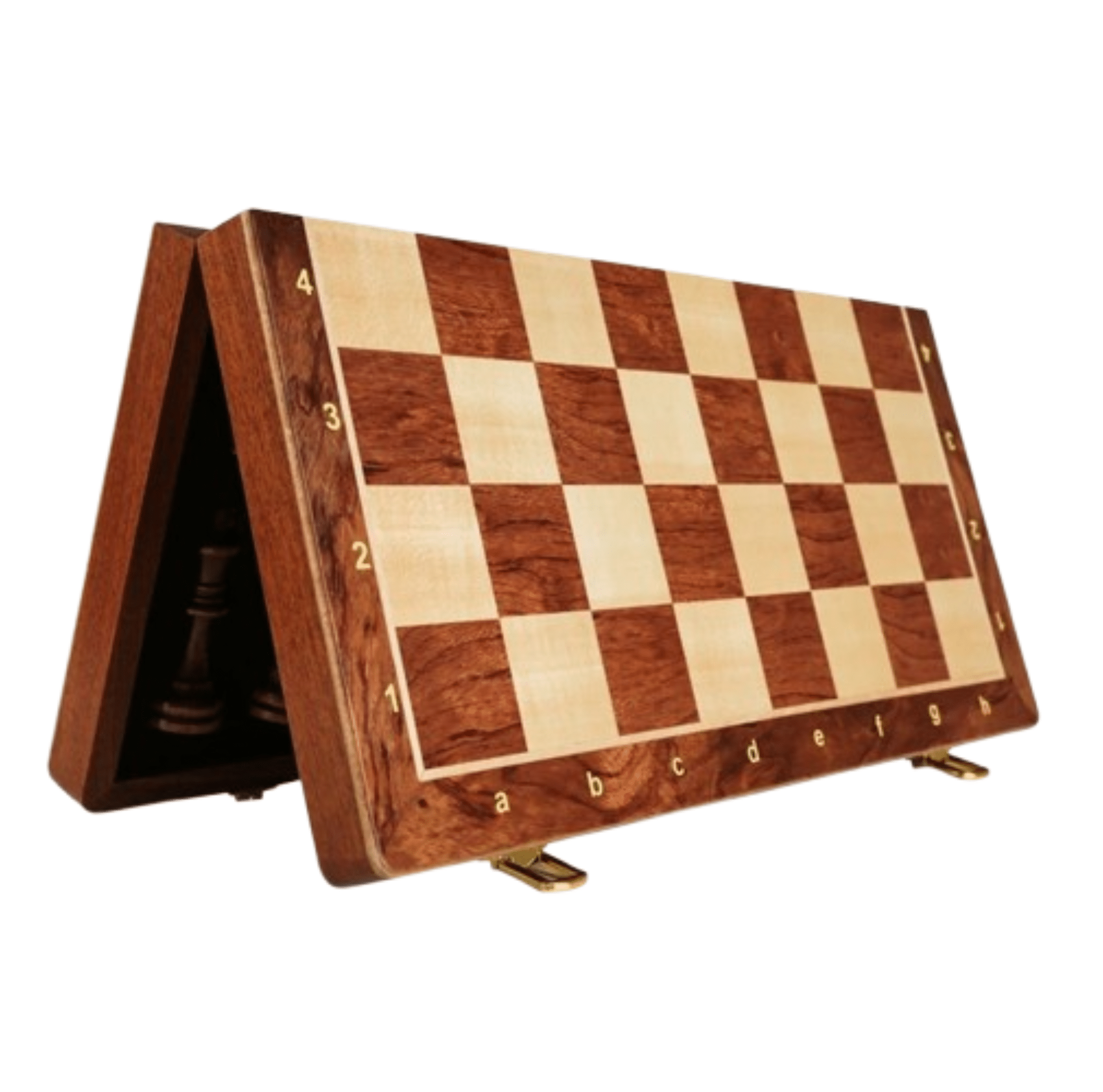Schachspiel aus Holz – Hochwertiges, klappbares Schachbrett | Klassisches Design mit handgefertigten Figuren aus Walnussholz - Less Goods