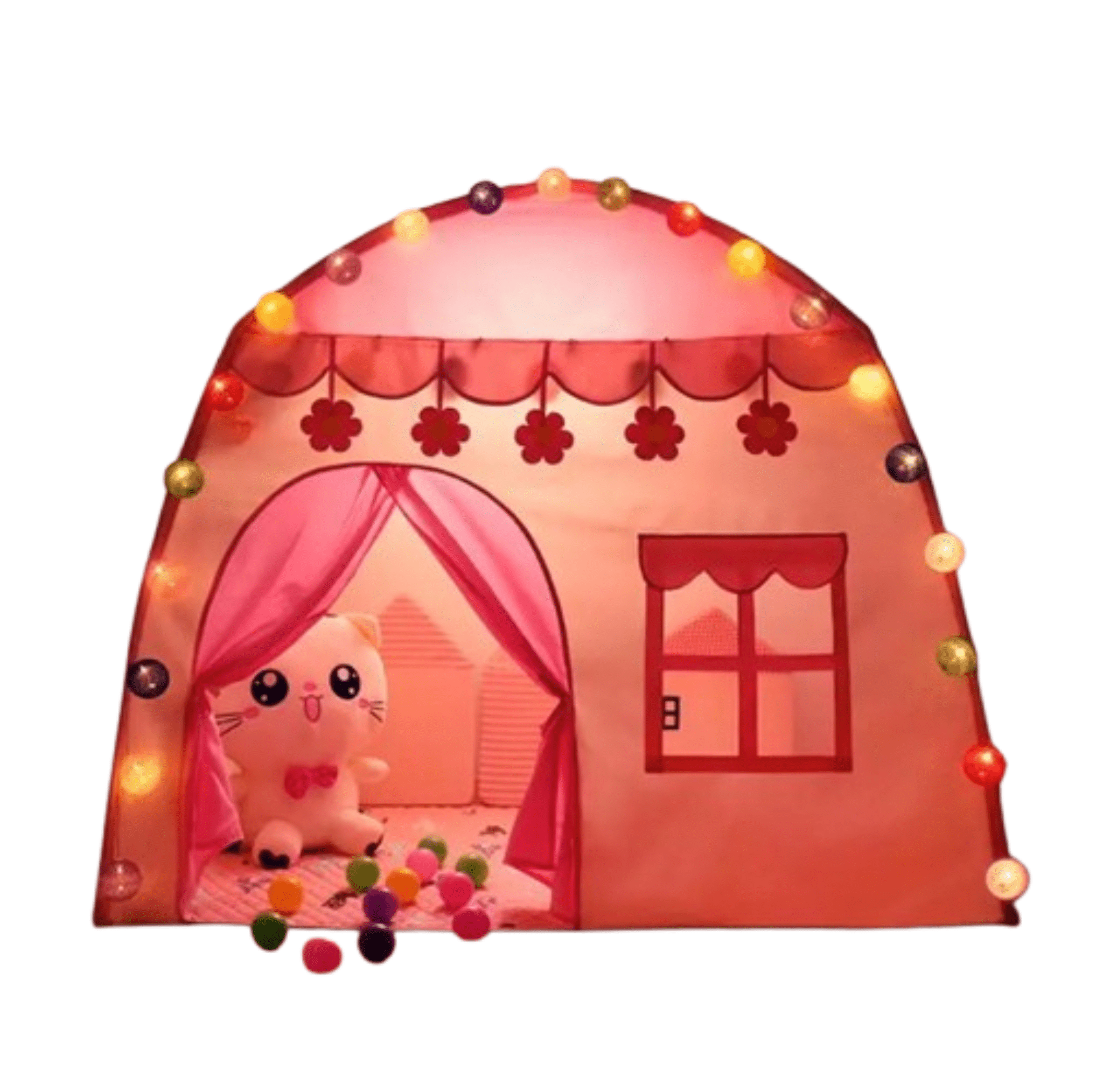 Kinder - Spielzelt Pink & Blau – Faltbares Indoor & Outdoor Spielhaus | Tragbares Teepee für Jungen & Mädchen ab 3 Jahren - Less Goods