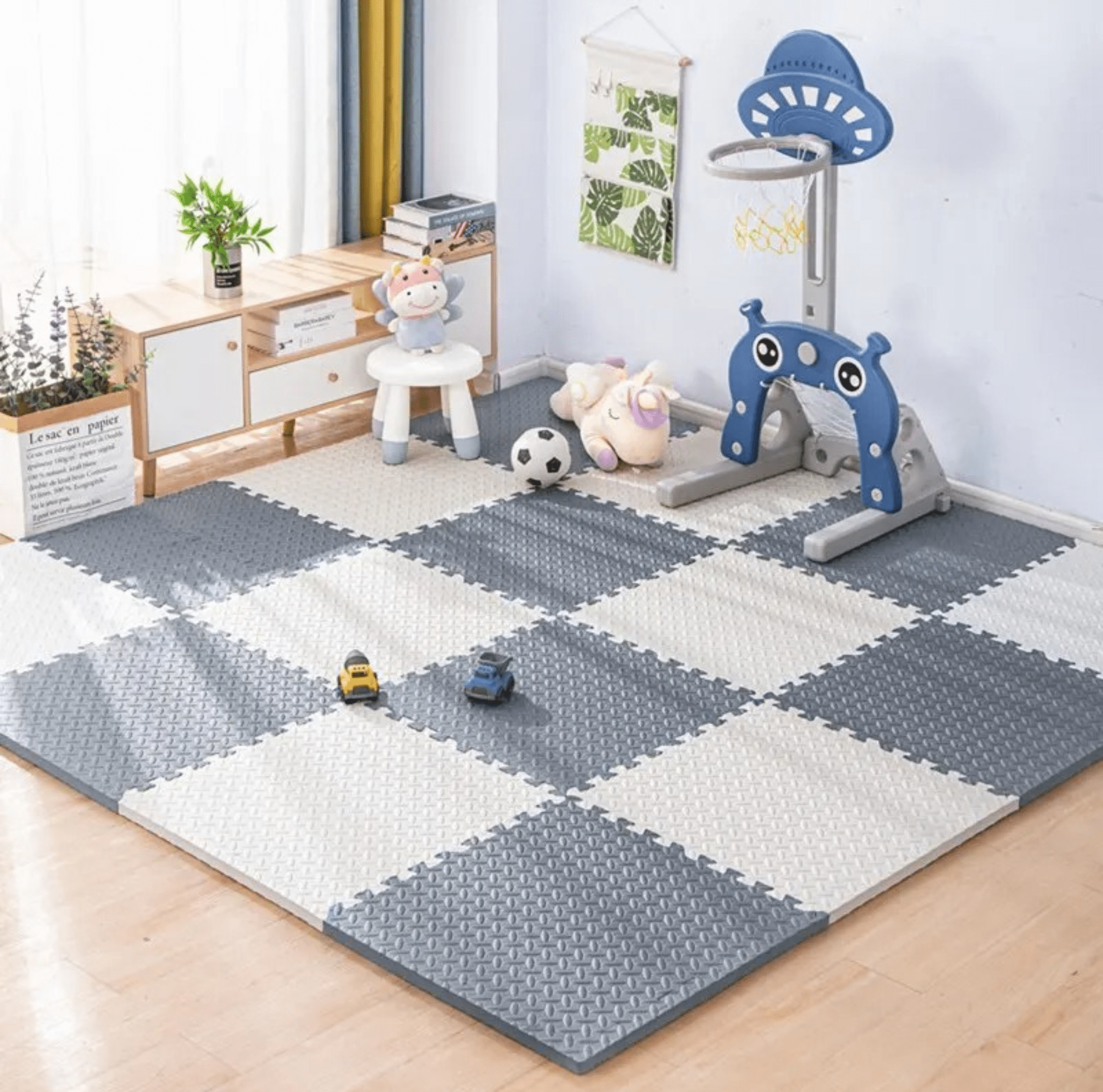 Kinderteppich 16 - teilig – Puzzle - Spielmatte aus EVA - Schaumstoff, rutschfest und wasserdicht, 30x30 cm, Interlock - Design - Less Goods