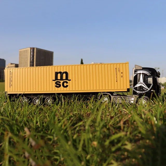1:50 LKW Spielzeug – Metall Diecast Truck mit Container, Licht & Sound – Transportfahrzeug Modell für Kinder & Sammler - Less Goods