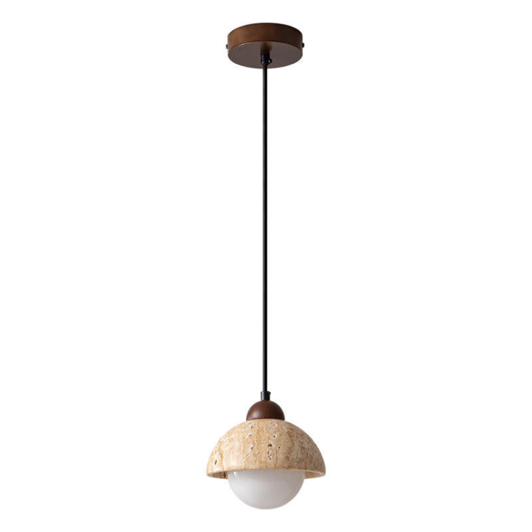 MarbleGlow™ Pendelleuchte – Design-Hängelampe aus Naturmarmor & Walnussholz (LED, E27/G9)