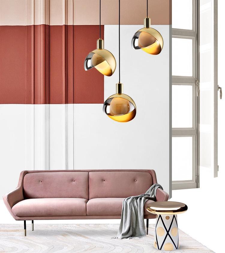GoldenShine™ Pendelleuchte – Elegante Glas-Hängelampe mit goldenem Rahmen im skandinavischen Design (E27)
