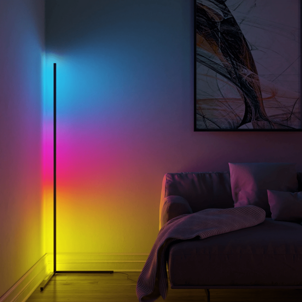AuraLine™ RGB Corner Lamp – Farbwechsel LED-Eckleuchte für moderne Wohnräume