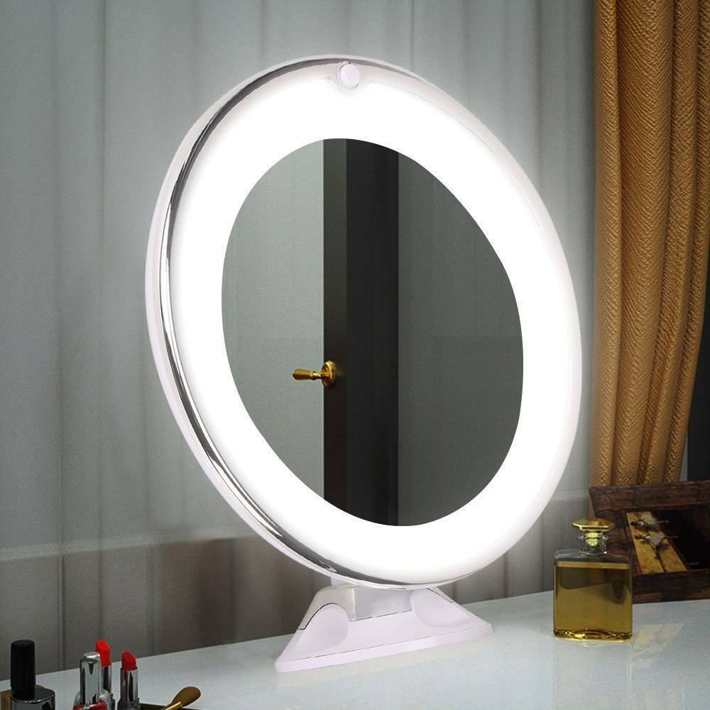 VanityView™ 10x Magnifying LED Makeup Mirror – Kosmetikspiegel mit Licht & 360° Drehung