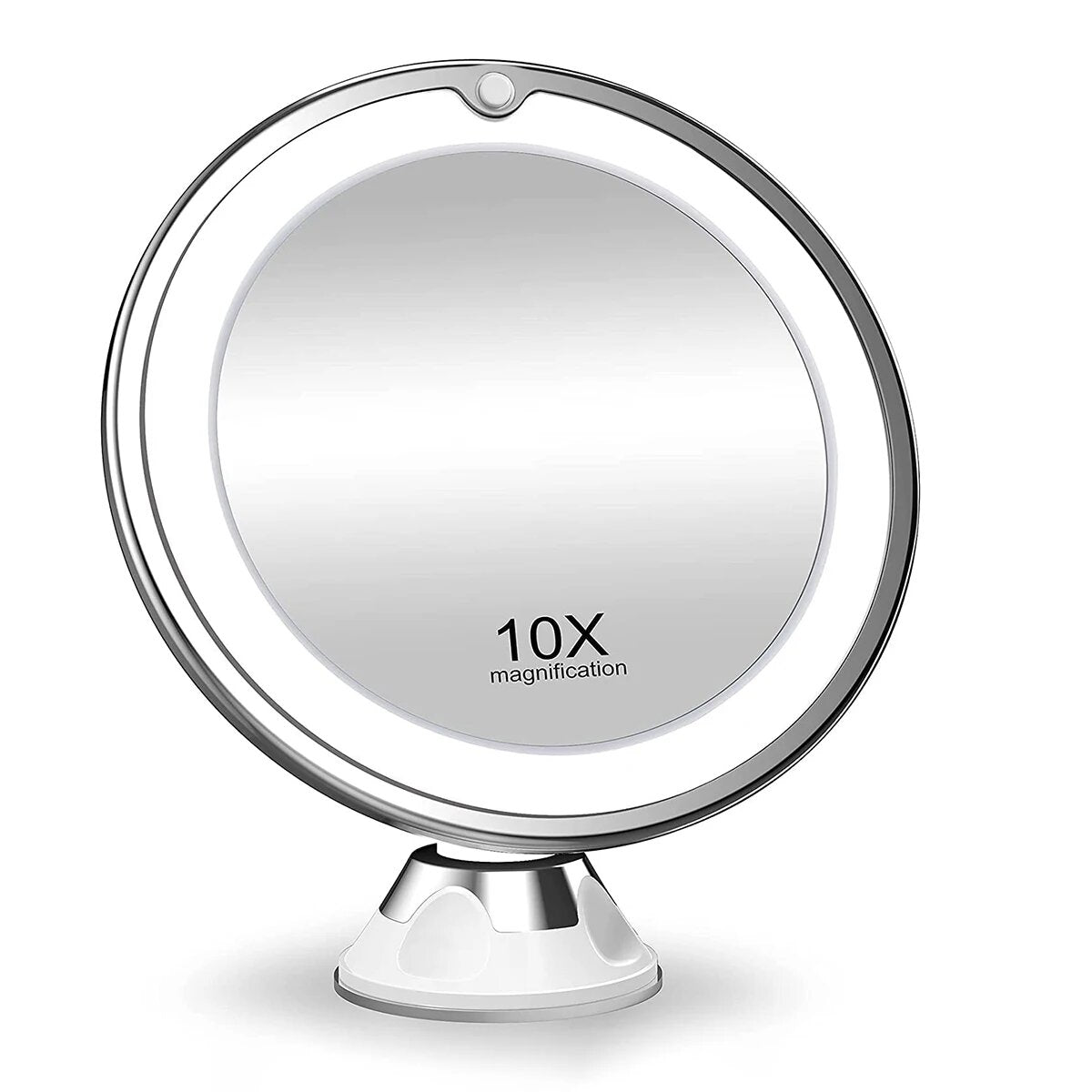 VanityView™ 10x Magnifying LED Makeup Mirror – Kosmetikspiegel mit Licht & 360° Drehung
