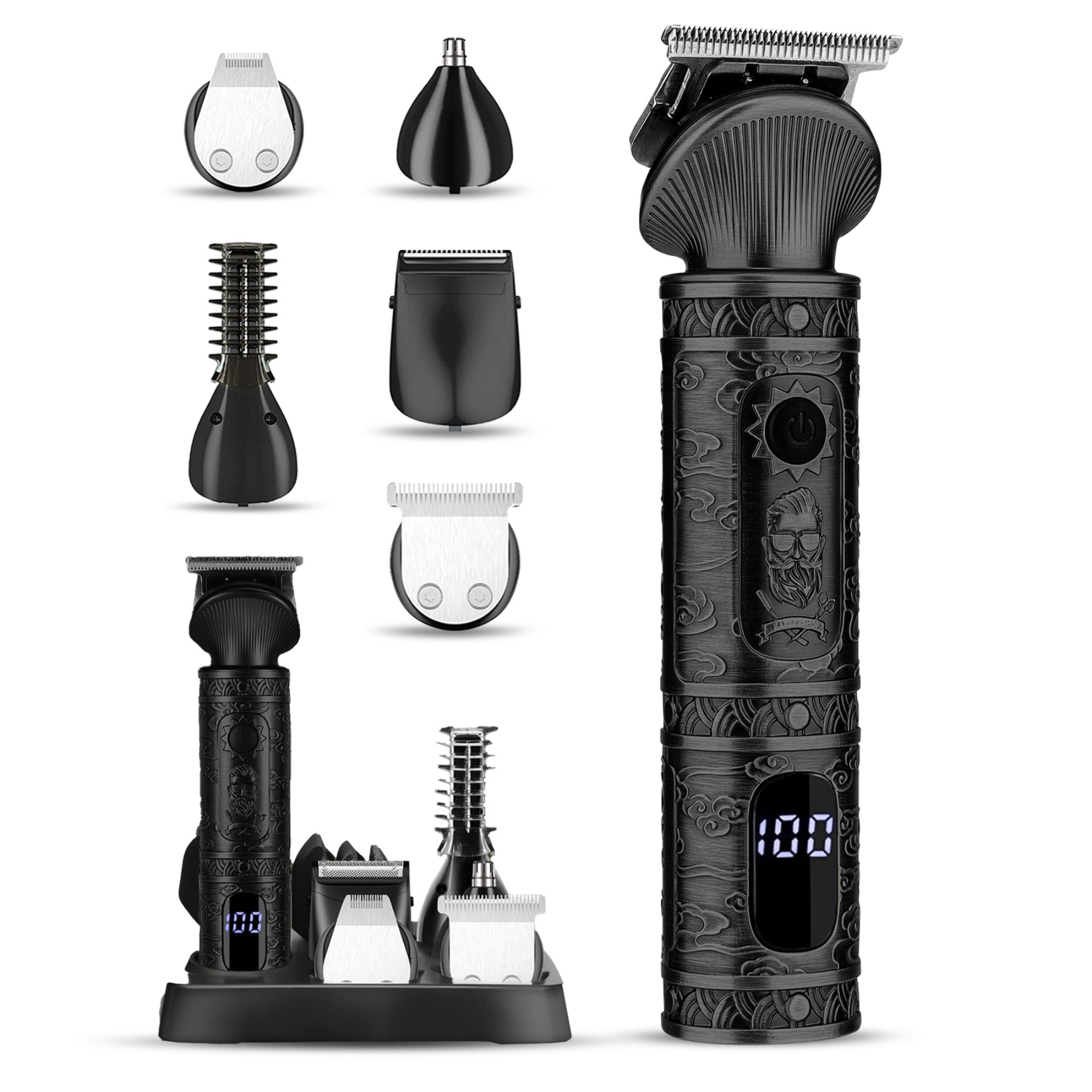 BeardMaster™ – 6-in-1 Trimmer für Bart, Haare & Körper mit Aufbewahrungsständer