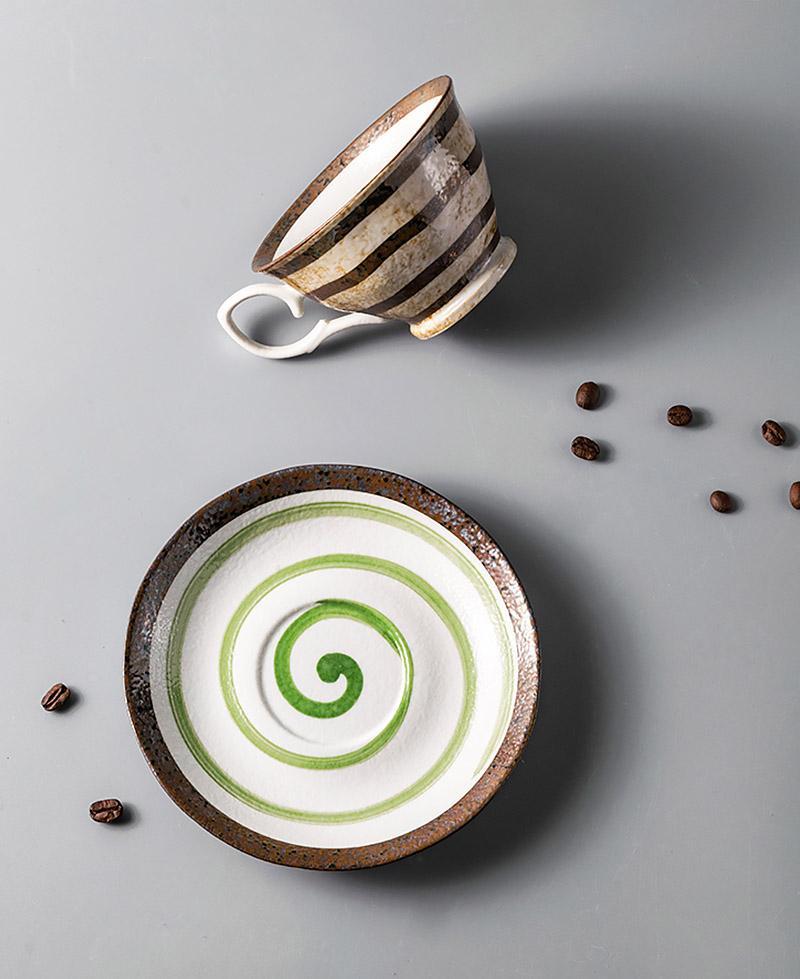 CalmSip™ Matcha Teetassen-Set – Handgefertigte Steinzeug-Tasse & Untertasse (2-teilig)