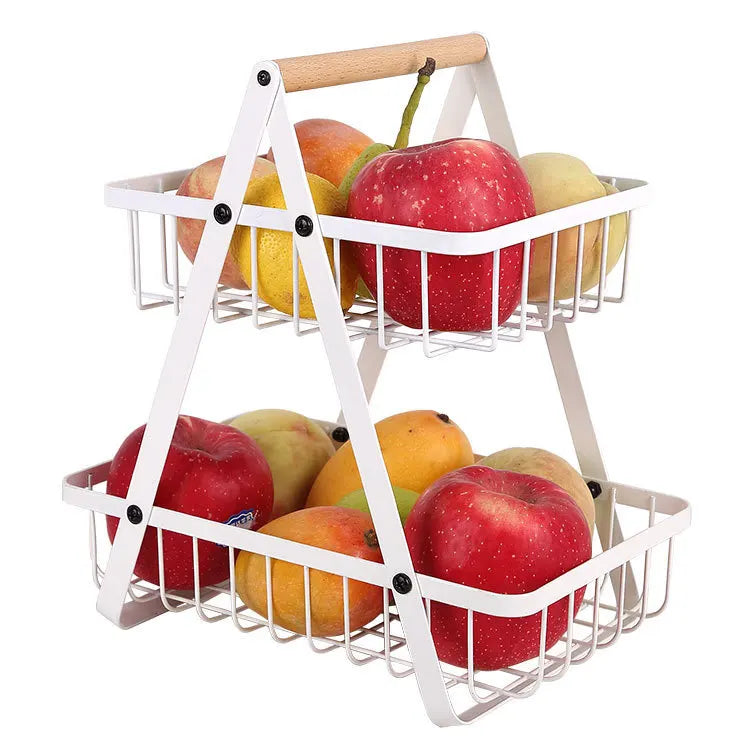 CascadeCharm™ – Moderner 3-stufiger Obstkorb aus Stahl | Platzsparende Küchenorganisation
