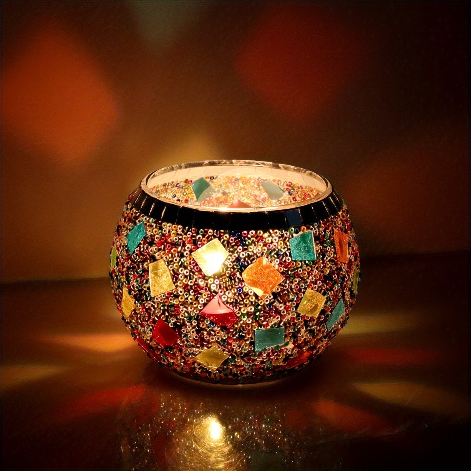 RadiantMosaic™ Teelichthalter Set – Handgefertigte Mosaik-Kerzenhalter aus Glas (3-teilig)