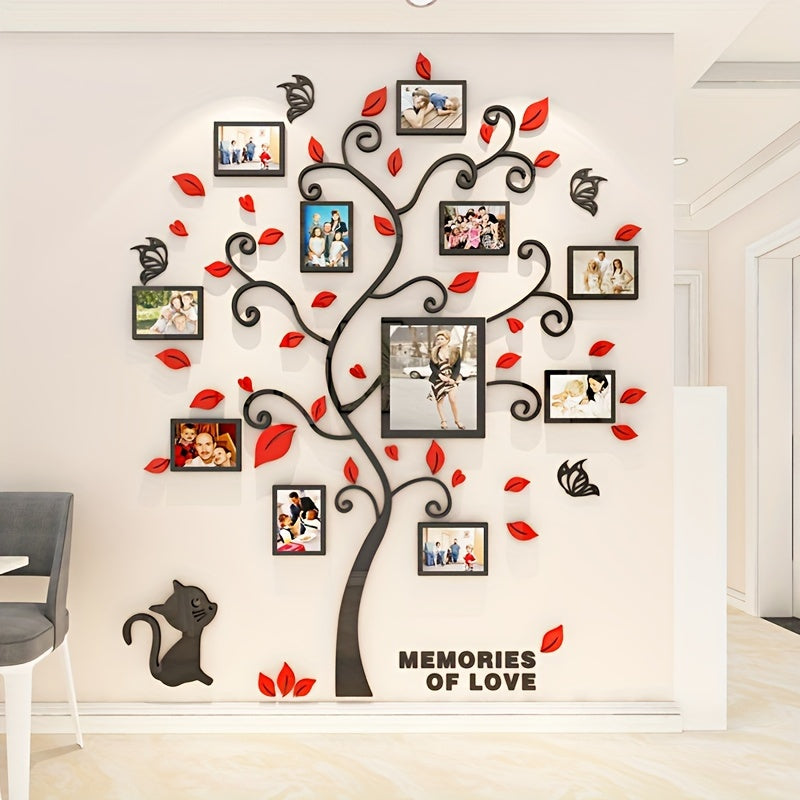 ClarityFrame™ 3D Fotobaum Wanddeko – Selbstklebender Acryl-Bilderrahmen für Erinnerungen