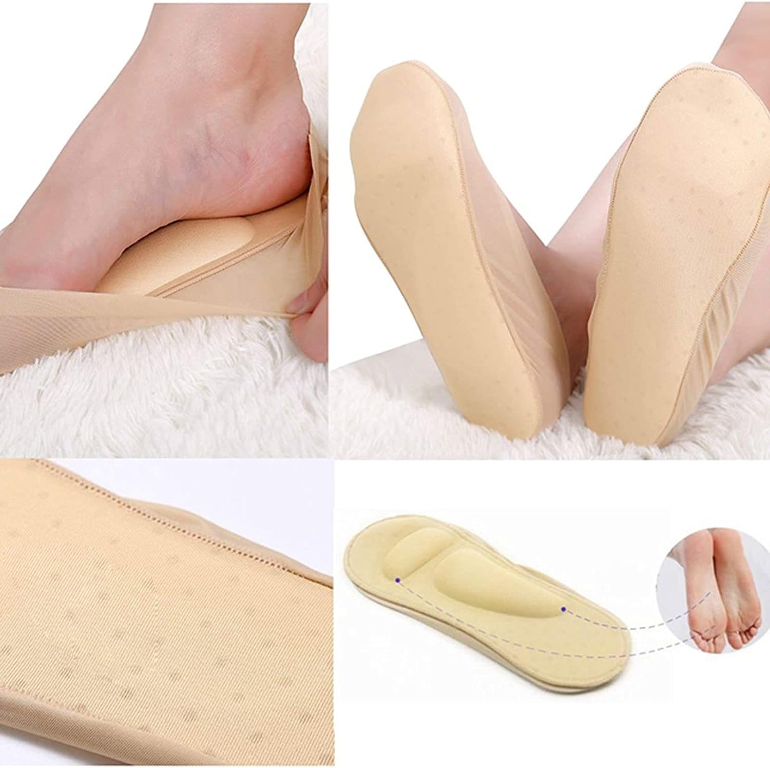 3D Arch Support Socks™ Damen – Atmungsaktive Anti-Rutsch Socken mit Fußgewölbe-Support (2er Pack)