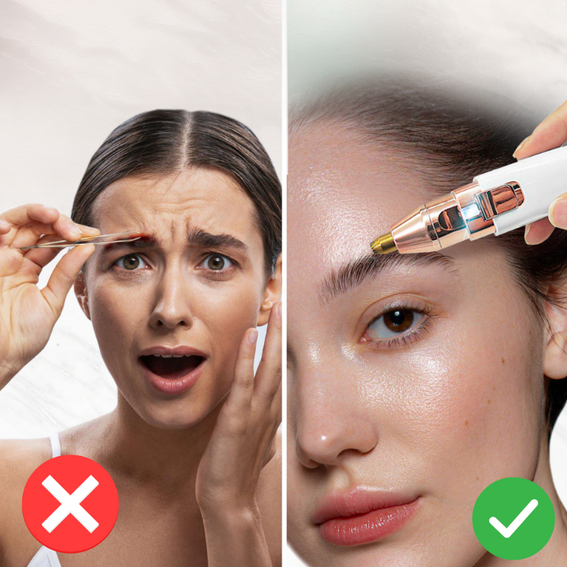 FlawlessBrow™ – Dual Trimmer für präzise Augenbrauen- & Gesichtspflege mit LED & USB-Aufladung