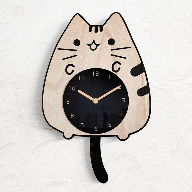 PurrTime™ – Schwingende Katzen-Wanduhr mit verspieltem Pendel-Design