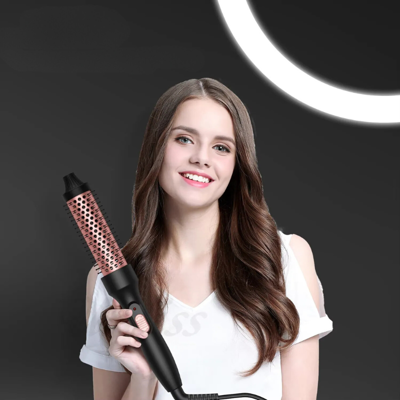 ThermaCurl™ – 3-in-1 Keramik Lockenstab & Styling Brush für Volumen & glänzende Locken