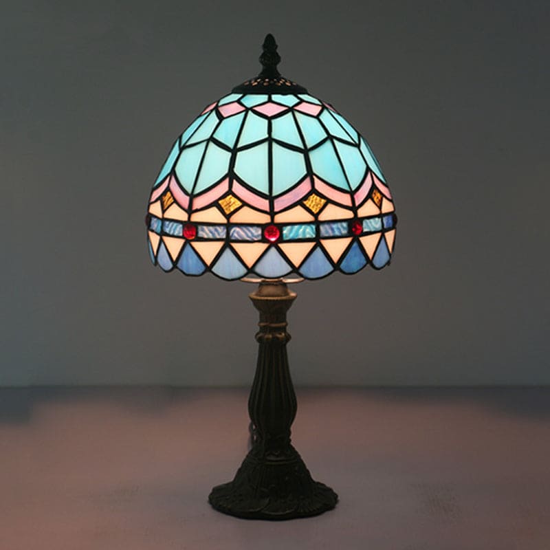 RadiantTints™ Tischlampe – Tiffany-Design Lampe aus farbigem Glas im klassischen Vintage-Stil