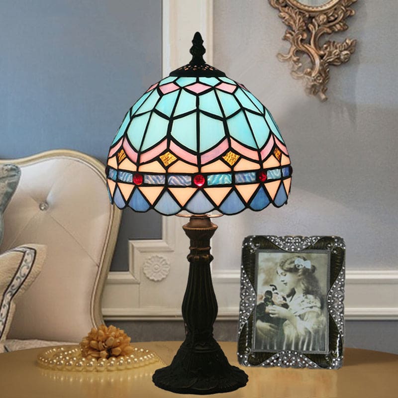 RadiantTints™ Tischlampe – Tiffany-Design Lampe aus farbigem Glas im klassischen Vintage-Stil