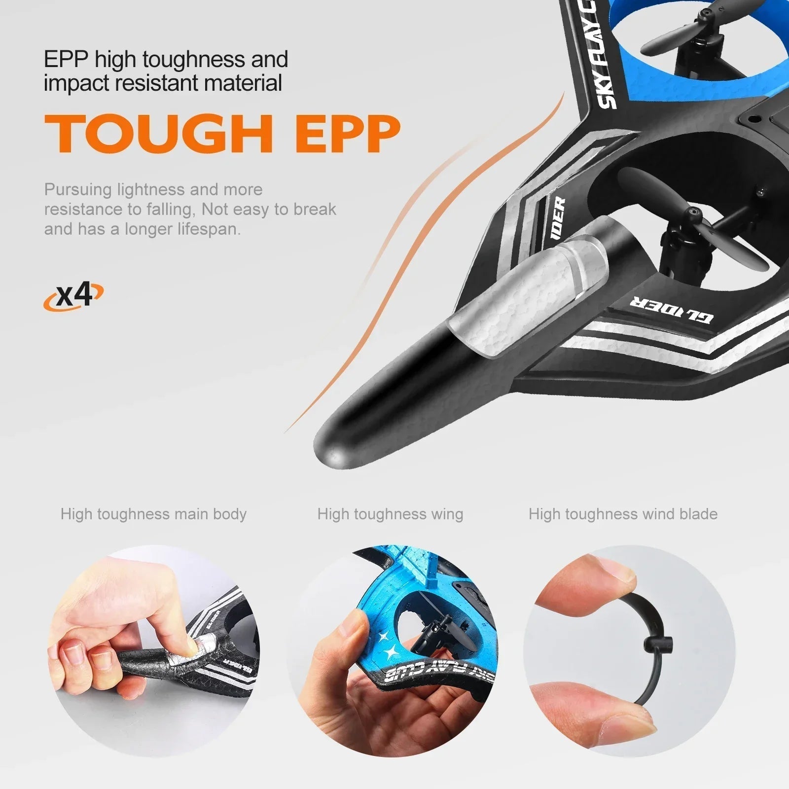 AeroGlide™ RC Flugzeug – Leichtes EPP Foam Flugzeug mit LED-Lichtern & Gyro-Stabilisierung