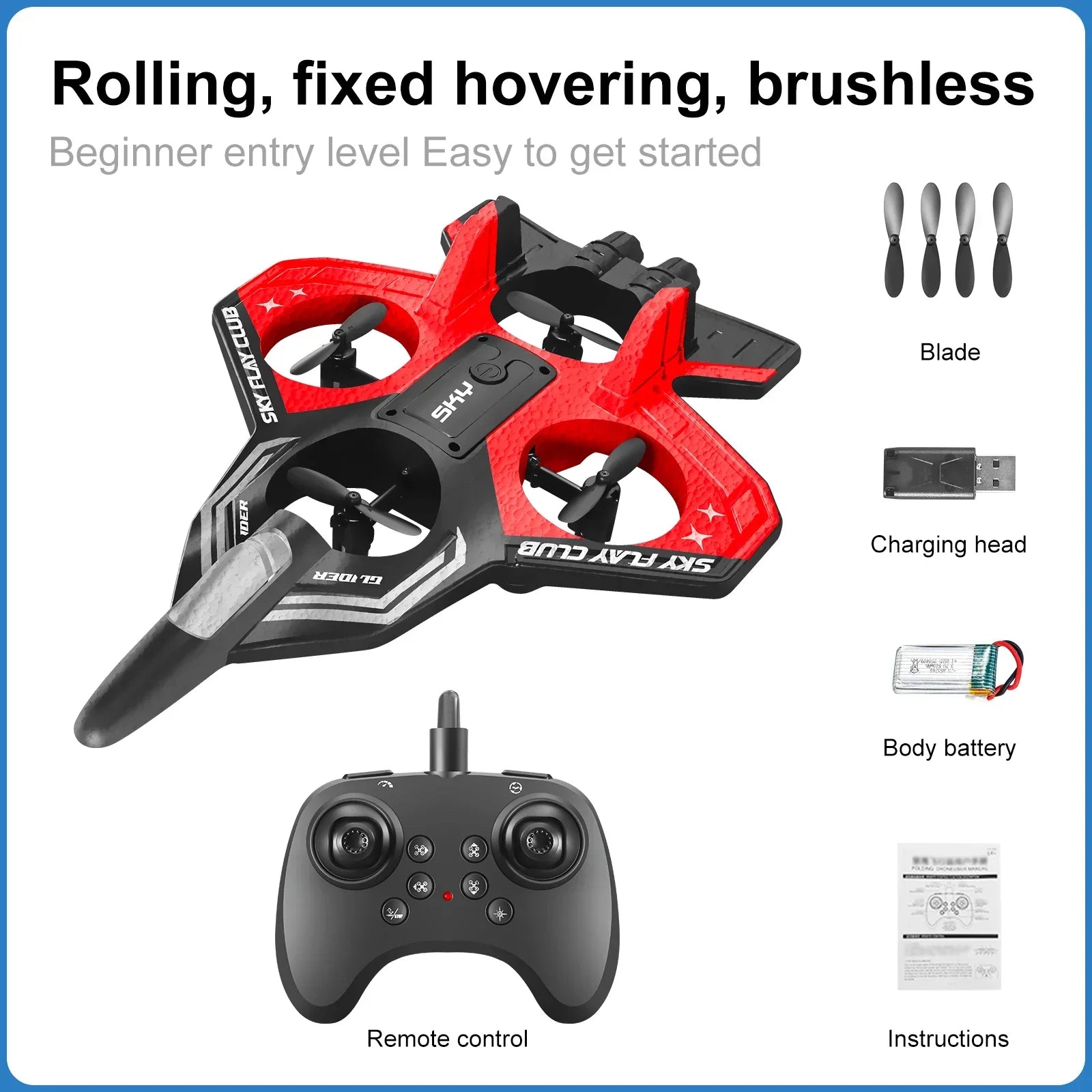 AeroGlide™ RC Flugzeug – Leichtes EPP Foam Flugzeug mit LED-Lichtern & Gyro-Stabilisierung