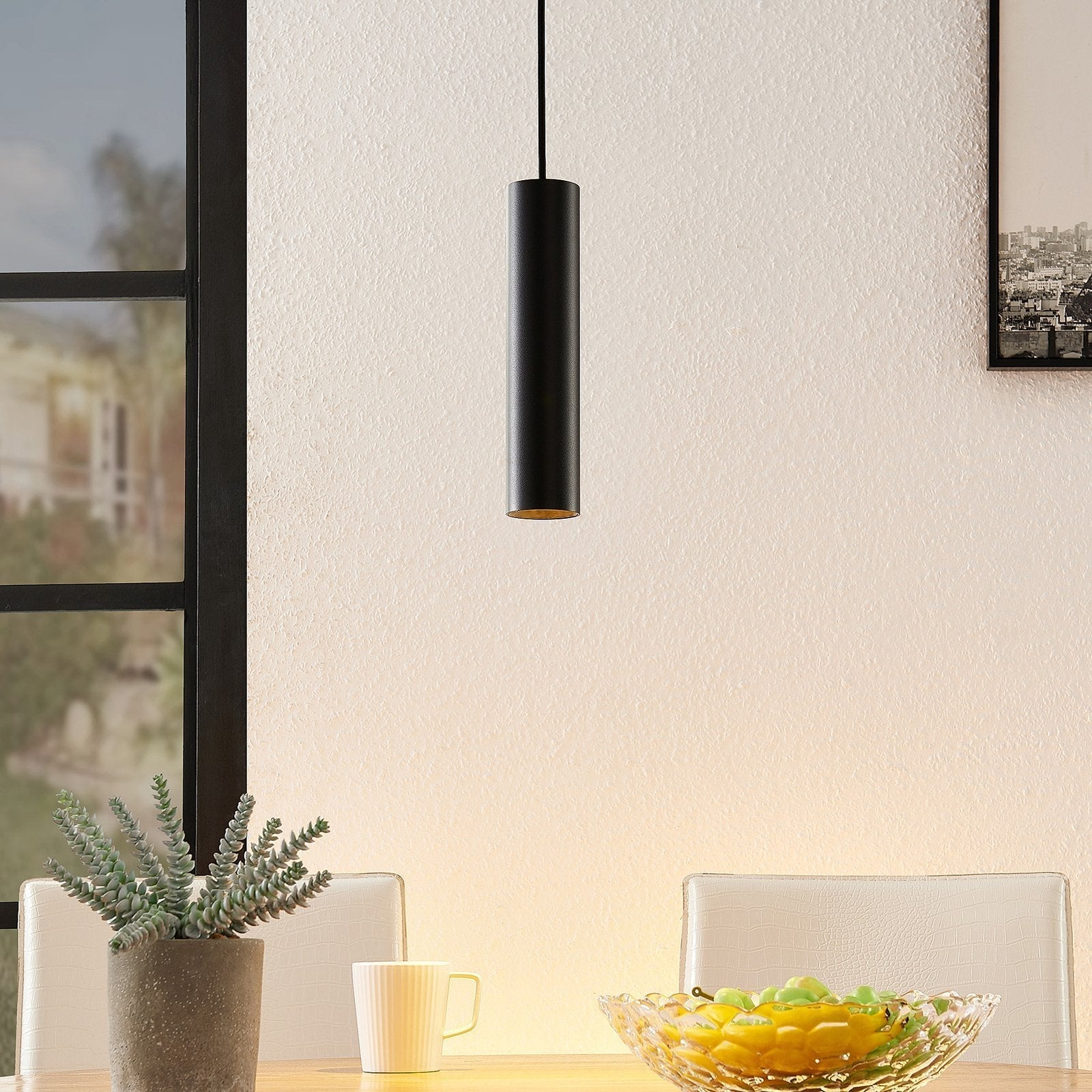 AluminaGlow™ Pendelleuchte – Schwarze Aluminium-Hängeleuchte im minimalistischen Röhren-Design