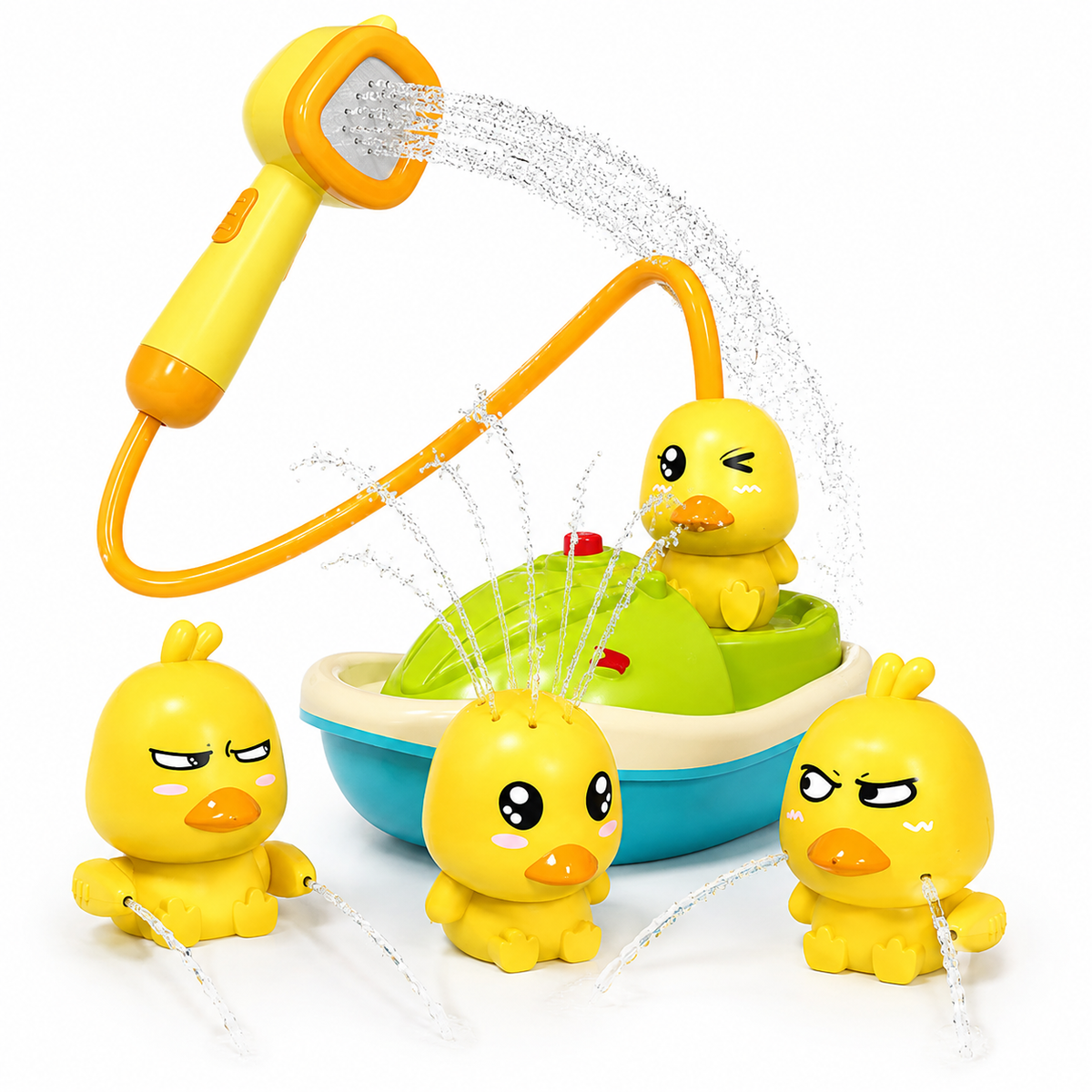 AquaTots™ Bade-Set | Schwimmendes Entchen-Spielzeug & sanfter Wassersprühkopf | Interaktives Badespielzeug für Kleinkinder
