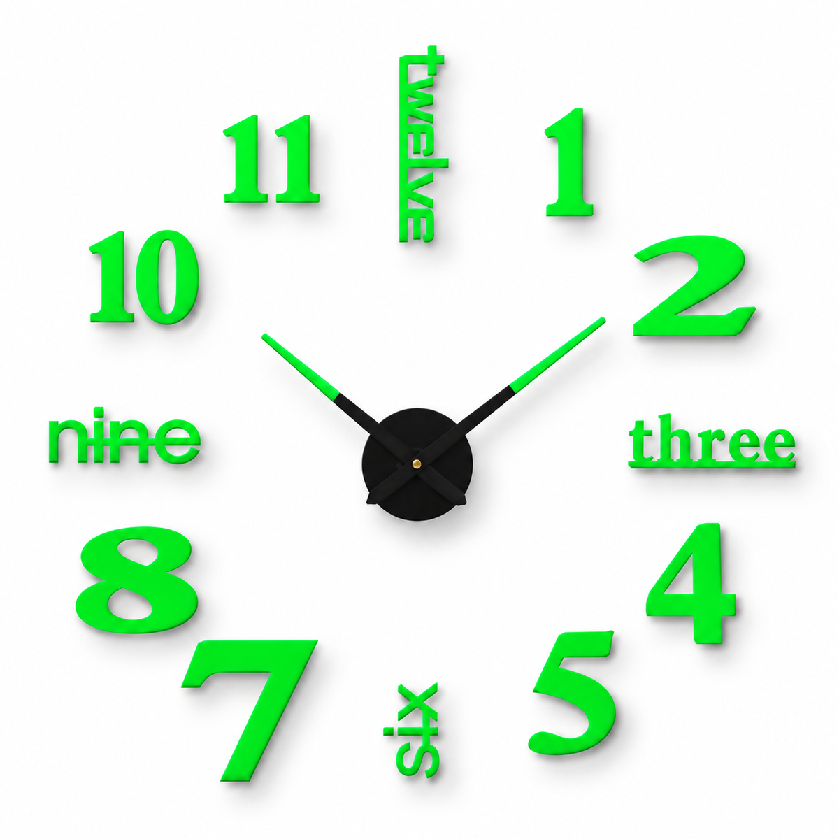 ArtisticTick™ Moderne Statement-Wanduhr – 40 cm, Kreatives Design, Schwarz Matt, Quarzwerk - Less Goods
