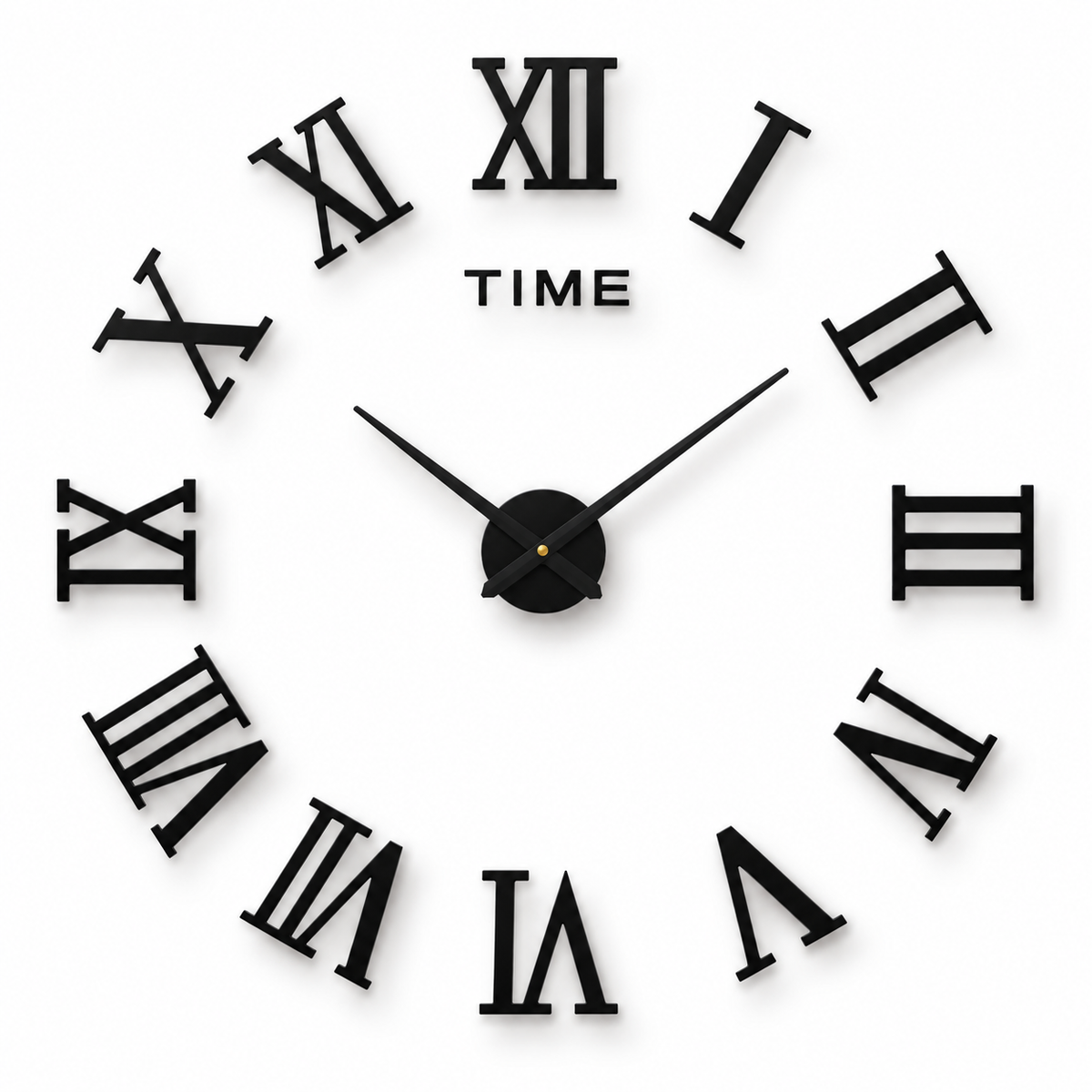 ArtisticTick™ Moderne Statement-Wanduhr – 40 cm, Kreatives Design, Schwarz Matt, Quarzwerk - Less Goods