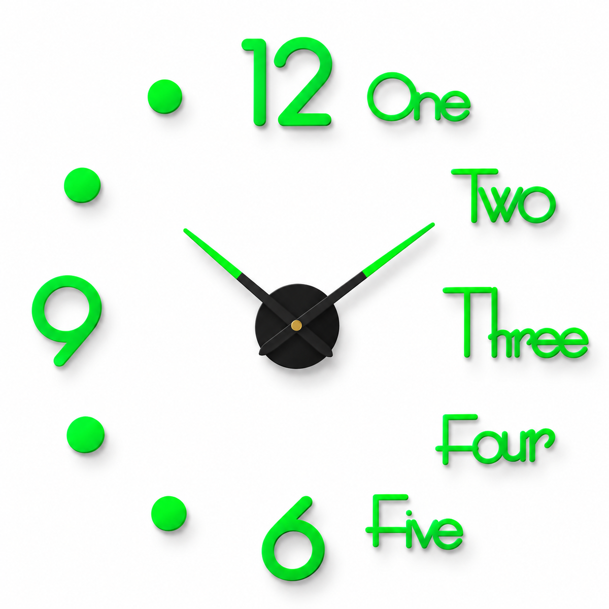 ArtisticTick™ Moderne Statement-Wanduhr – 40 cm, Kreatives Design, Schwarz Matt, Quarzwerk - Less Goods