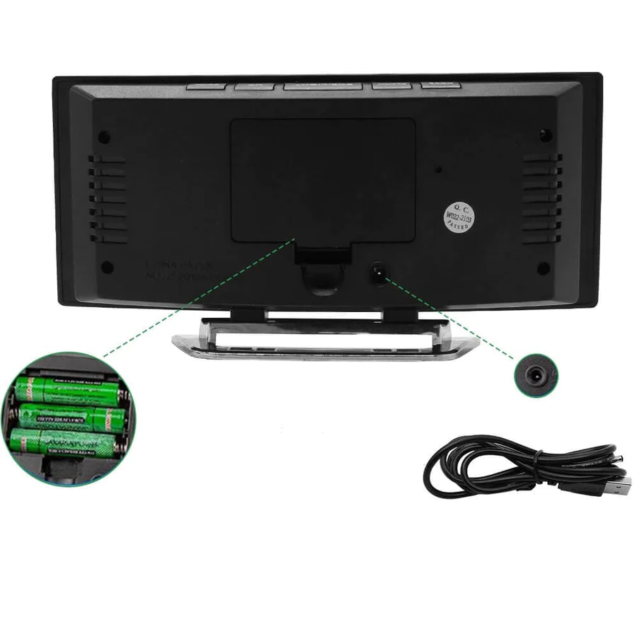 Aurelio™ – Digitaler LED-Wecker mit großem Display & elegantem Curved-Design