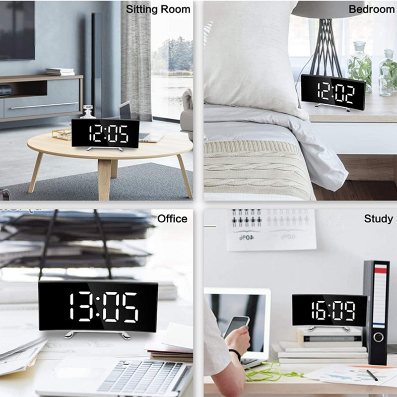 Aurelio™ – Digitaler LED-Wecker mit großem Display & elegantem Curved-Design