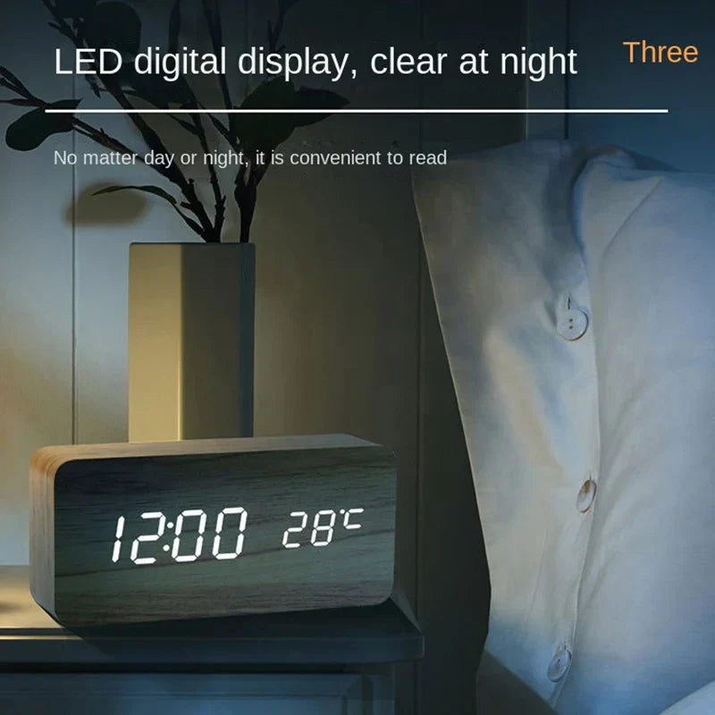 BambooGlow™ – Smarter LED-Wecker aus Holz mit Sprachsteuerung für moderne Schlafzimmer