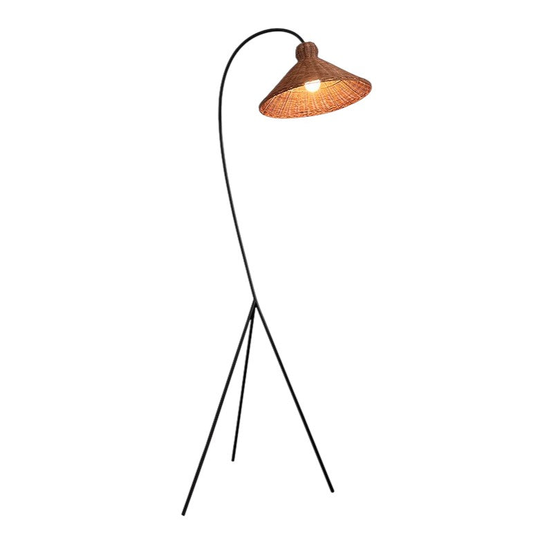 Novyra™ Classic Bamboo Shade Floor Lamp – Design-Stehlampe aus Bambus & Metall