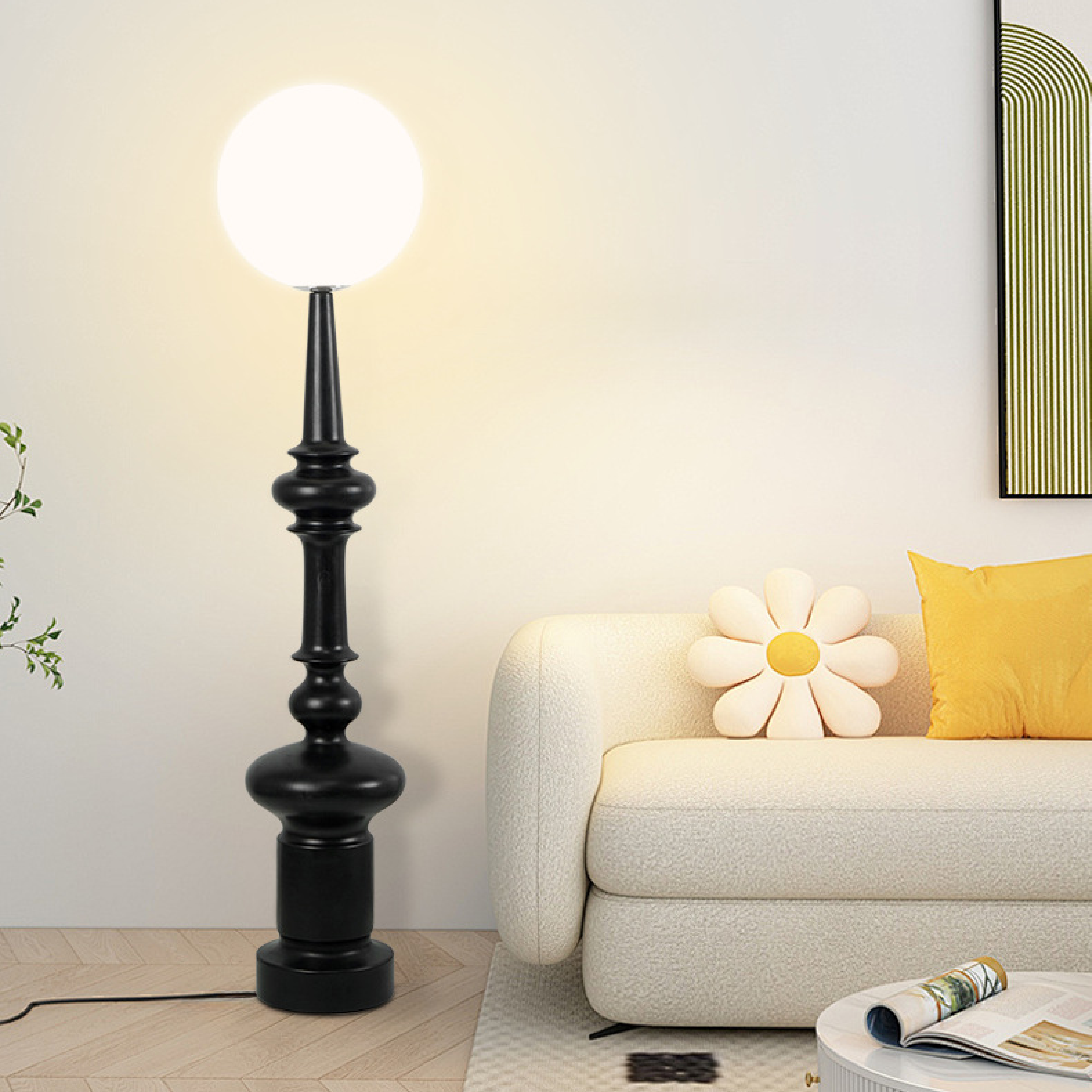 Aestheticor™ Bauhaus Black Floor Lamp – Moderne Design-Stehlampe in Schwarz