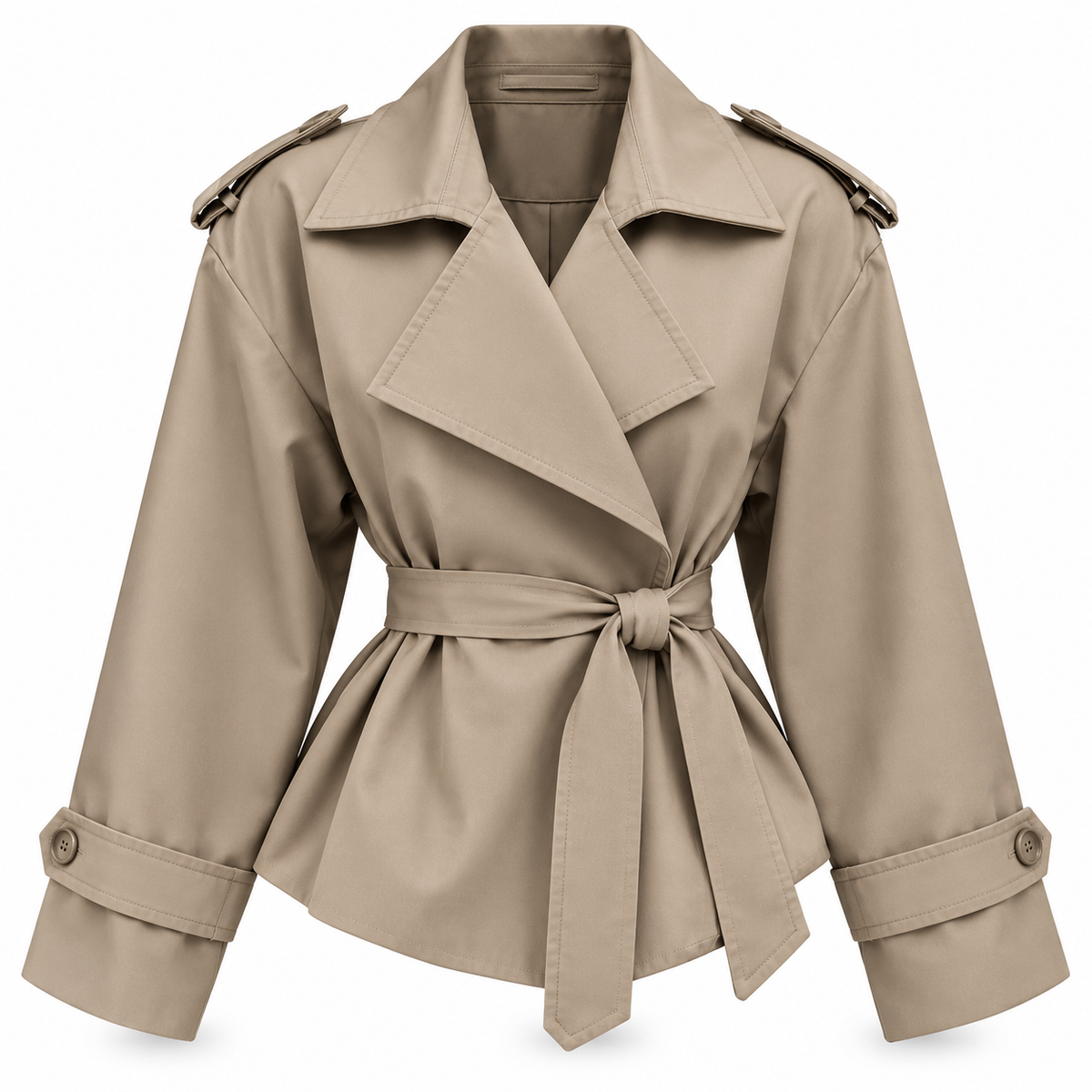 Vintage™ – Kurz-Trenchcoat Damen | Eleganter Look mit Schulterpolstern & Taillendesign