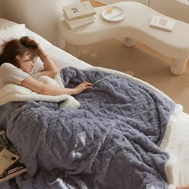 Hearthside Lamb’s Embrace™ – Extra warme Winterdecke mit Lammwoll-Optik | Premium Kuscheldecke