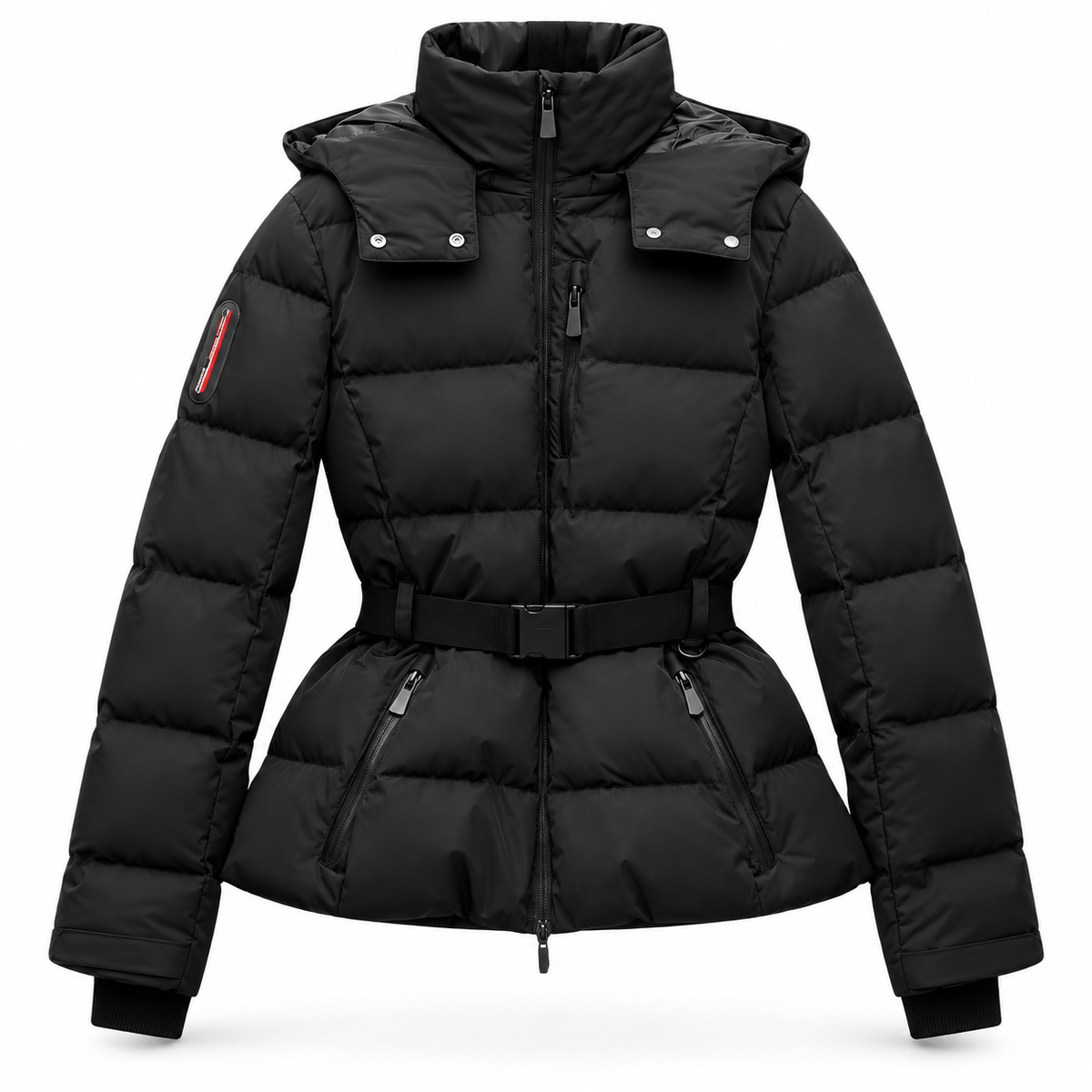 Sylvara™ Damen Winterjacke – Wasserdichte Steppjacke mit Taillengürtel & Hochkragen