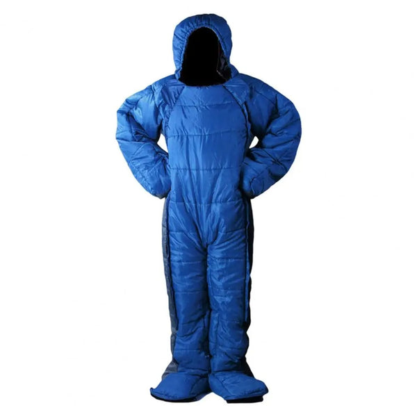 Blauer Schlafsack mit Füßen – Ultraleicht & Warm | Winter Sommerschlafsack mit Fußöffnung | Hüttenschlafsack & Deckenschlafsack – Kompakt & Atmungsaktiv