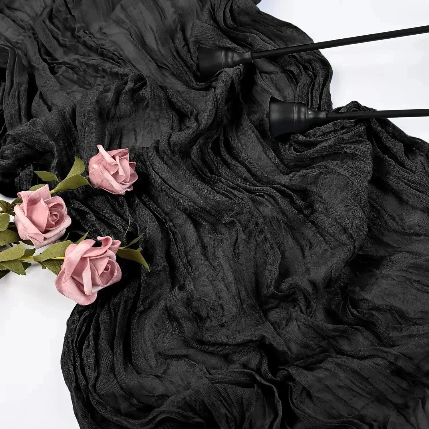 BlushGauze™ – Elegante Tischläufer aus Baumwoll-Cheesecloth | Set aus 10 Stück