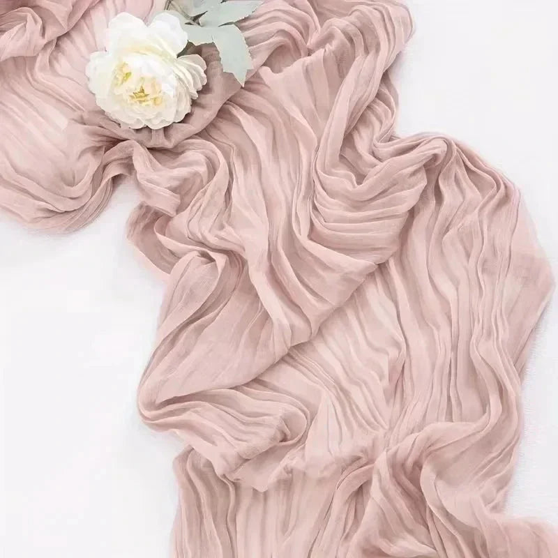 BlushGauze™ – Elegante Tischläufer aus Baumwoll-Cheesecloth | Set aus 10 Stück
