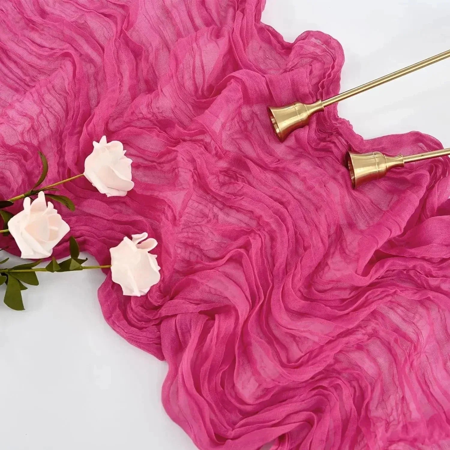 BlushGauze™ – Elegante Tischläufer aus Baumwoll-Cheesecloth | Set aus 10 Stück