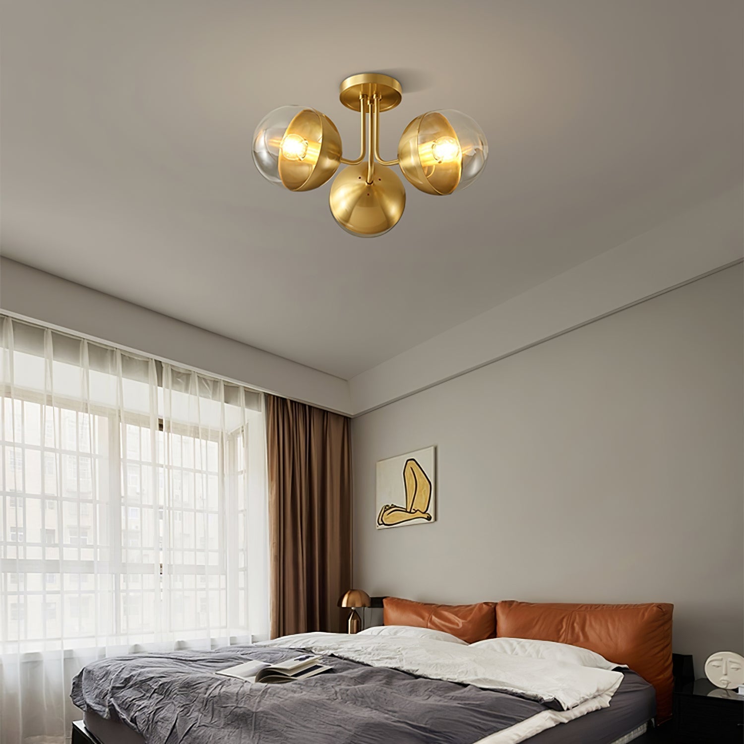 OpulentBrass™ Deckenleuchte – Designer Kronleuchter aus Glas & Metall im Industrial-Look