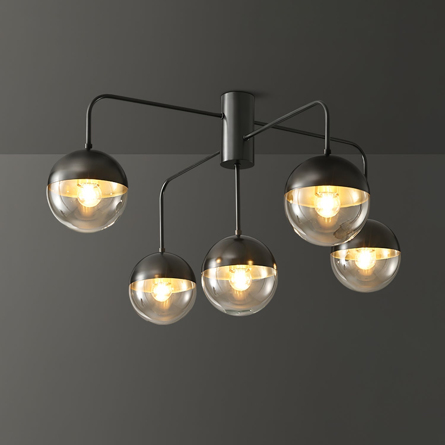OpulentBrass™ Deckenleuchte – Designer Kronleuchter aus Glas & Metall im Industrial-Look