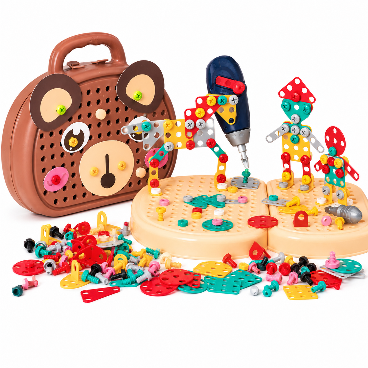 BuildMaster™ Kreatives Konstruktions-Spielset für Kinder mit Elektro-Bohrer