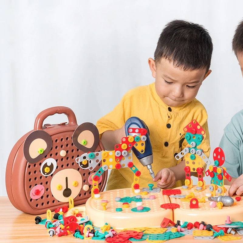 BuildMaster™ Kreatives Konstruktions-Spielset für Kinder mit Elektro-Bohrer