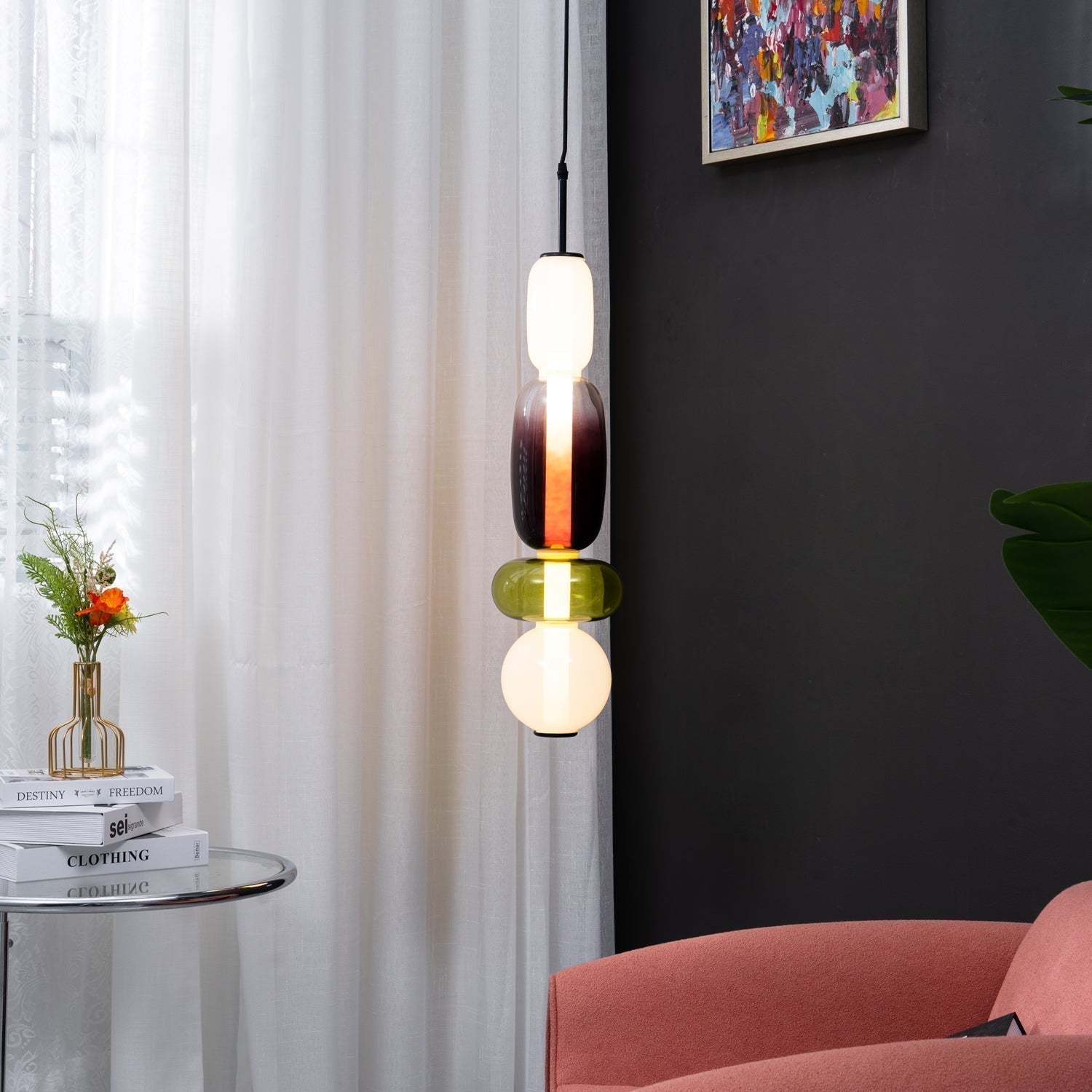 CandyLume™ Glaspendelleuchte – Farbige LED Hängelampe, modernes Design, einstellbare Höhe, verschiedene Modelle