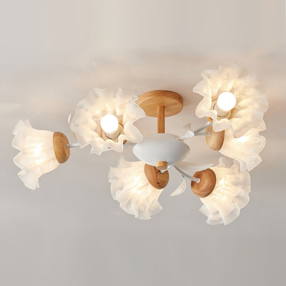 FlowerAura™ Deckenleuchte – Florale Design-Deckenlampe aus Holz, Metall & Acryl