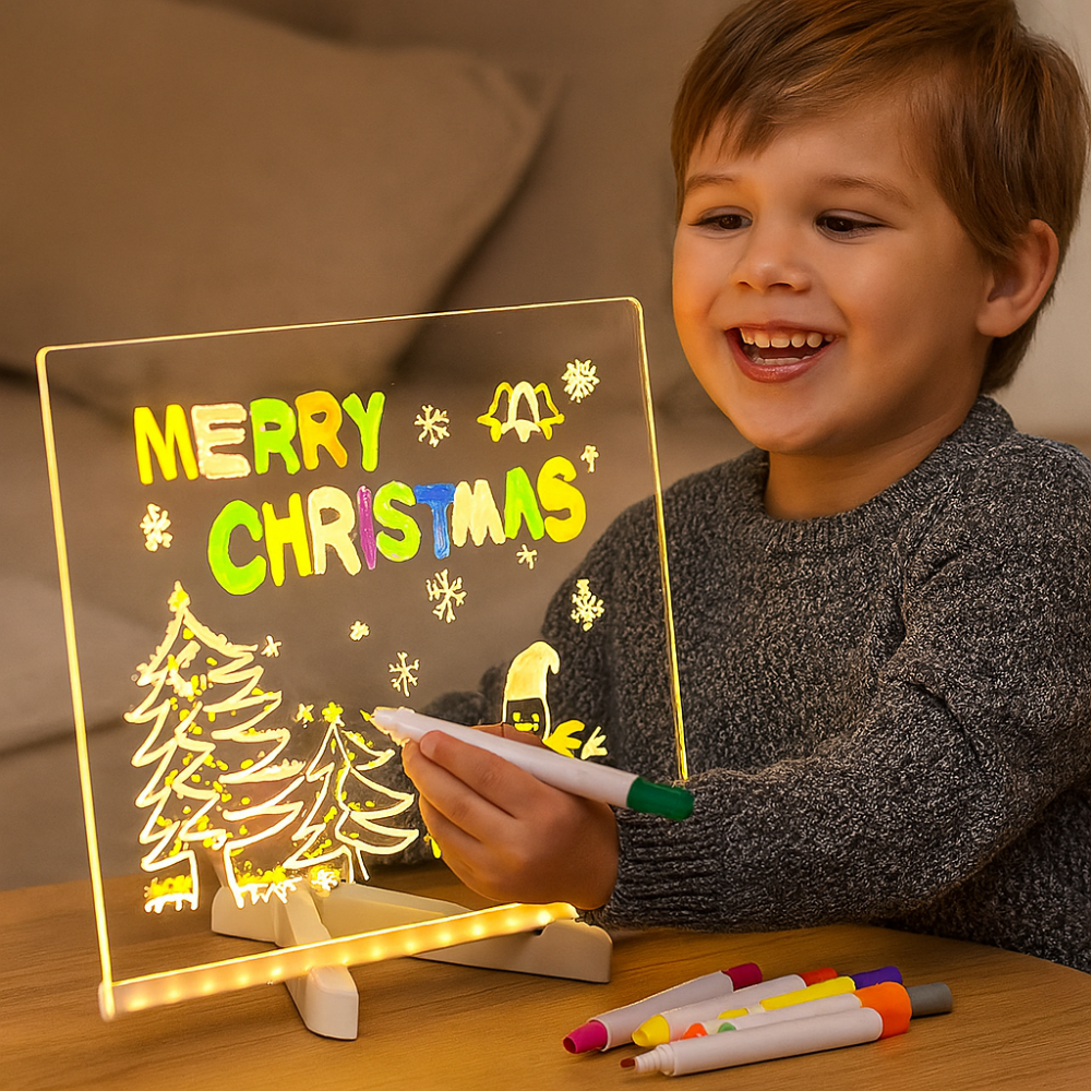 ArtGlow™ LED Zeichenboard | Leuchtendes Zeichen- & Lernboard für Kinder – Wiederverwendbares Schreib-Tablet