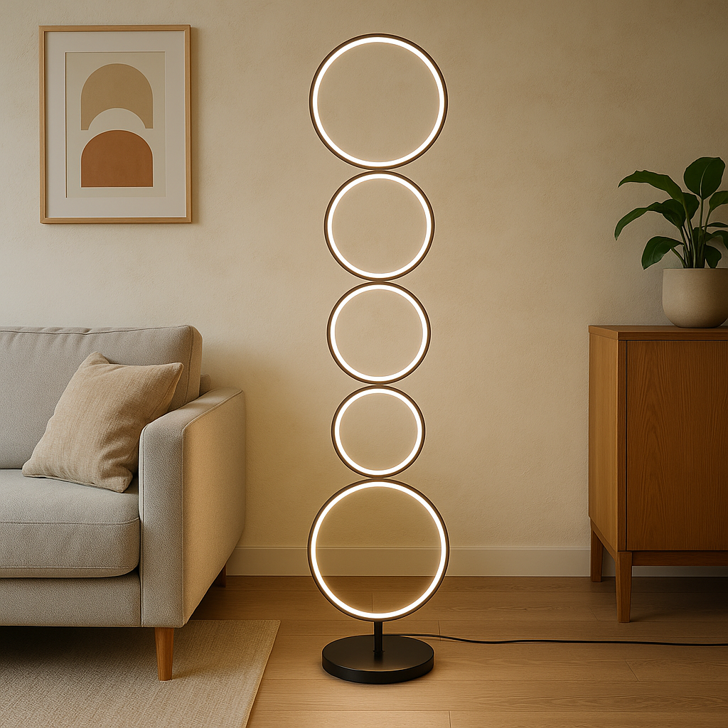 Cenyra™ Circle Floor Lamp – Minimalistische Design-Stehlampe mit integriertem LED-Ring