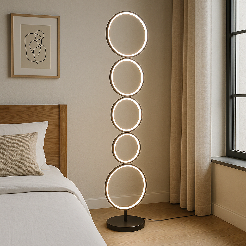 Cenyra™ Circle Floor Lamp – Minimalistische Design-Stehlampe mit integriertem LED-Ring