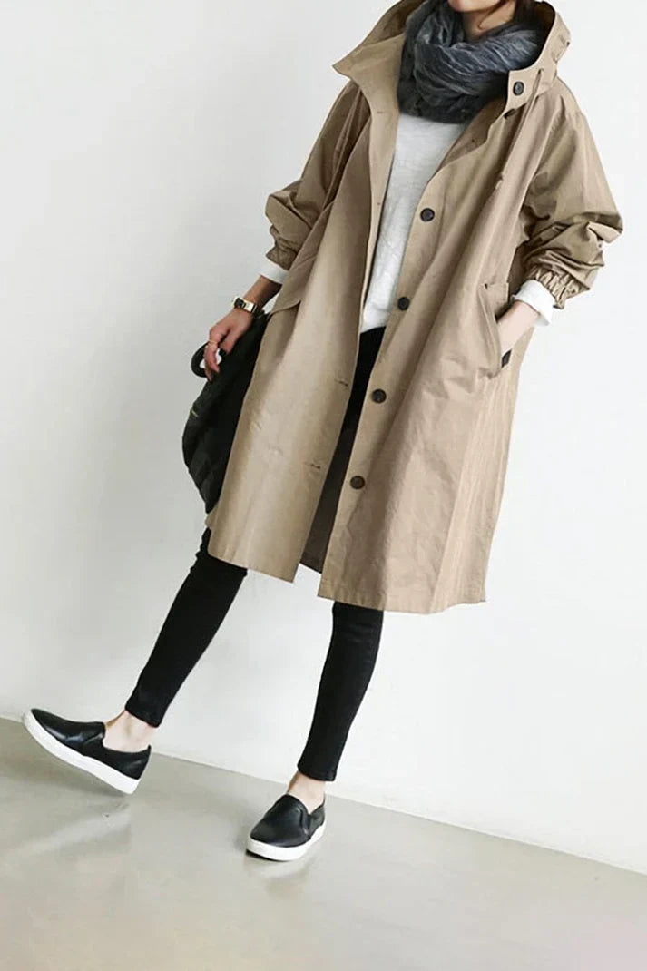Amara™ – Eleganter Oversized Damen Trenchcoat | Stilvoller & Bequemer Übergangsmantel für Frühling & Herbst